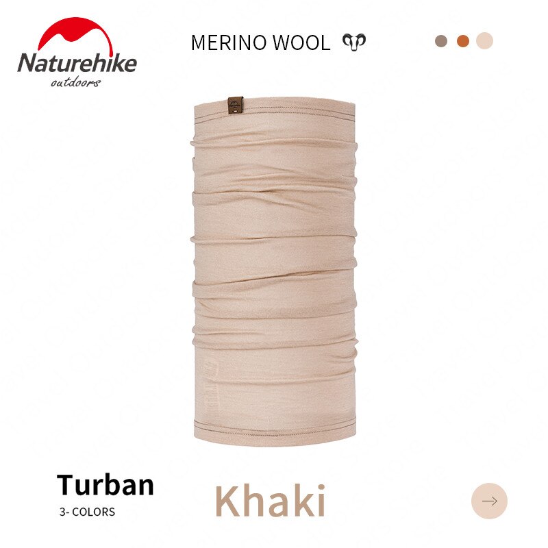 Naturehike outdoor wollen warmhoud tulband dagelijkse sport stretchstof multifunctionele sjaal haarband zacht ademend: Khaki