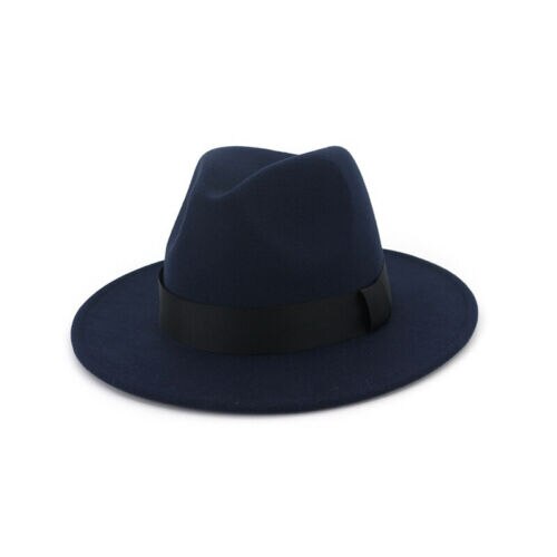 Ademend Effen Kleur Klassieke Zwarte Elastische Fedora Hoed Unisex Wolvilt Jazz Hoeden Mannen Vrouwen Brede Rand Panama Trilby cap: 13