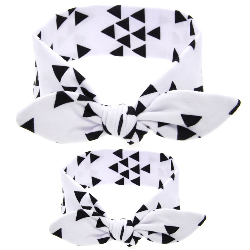 Blumen-haarreif für murmeln und Art, murmeln-tochter-haarreif-einstellen, haarreif mit knoten, hasenohren-haaraccessoires, kmha 03: Kmha 03- schwarzes dreieck
