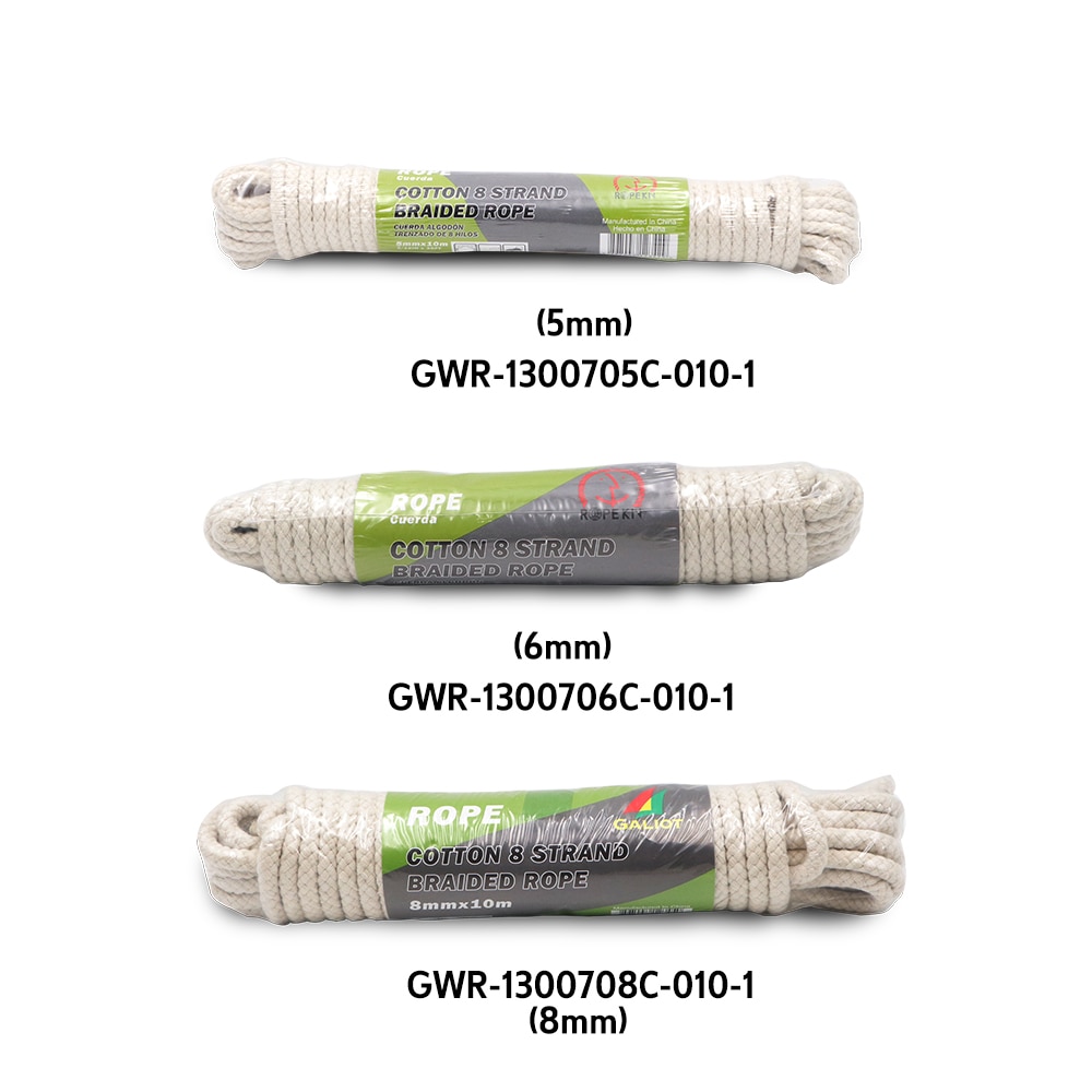 8 Strand Braided Rope 5mmx10M(3/16INx30FT) 6mmx10M(1/4INx30FT) 8mmx10M(5/16INx30FT)