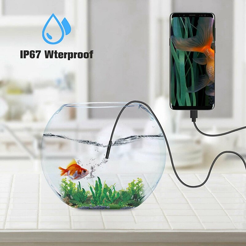 2m 3IN1 USB Dual Endoscope Camera HD Hard Cable Inspection Camera 8mm 6 LED Borescope for Android PC Endoscope