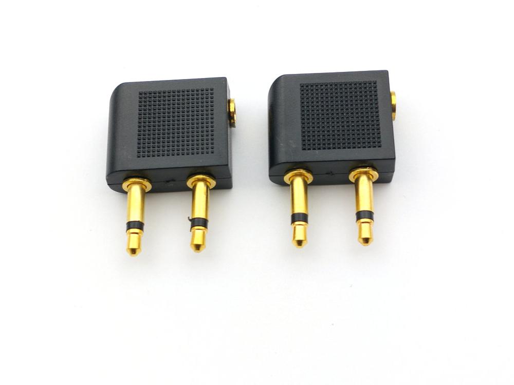 100pcs Gold Airplane/Airline/Air Plane Travel Headphone/Earphone Audio Adapter 3.5mm adapter