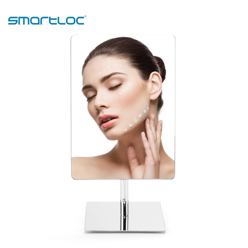 Smartloc 9 Inch Ijzer Rechthoek Stand Bad Spiegel Badkamer Make-Up Spiegels Cosmetische Accessoires Kaptafel Gereedschap Vanity 180 °