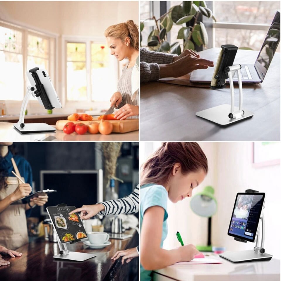 Tablet Stand Aluminium Desktop Verstelbare Standaard Opvouwbare 360 ° Swivel Telefoon Houder Voor Ipad Pro 12.9 11 Air Iphone Samsung xiaomi