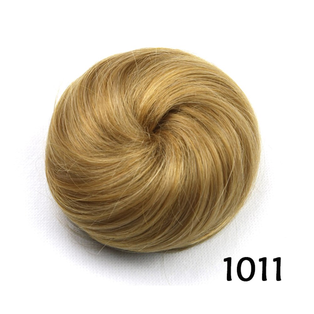 Soowee 8 farger syntetisk hår brunt blondt hår gummibånd smultring chignon hår bolle hår rullehodeplagg for kvinner: 4/27hl