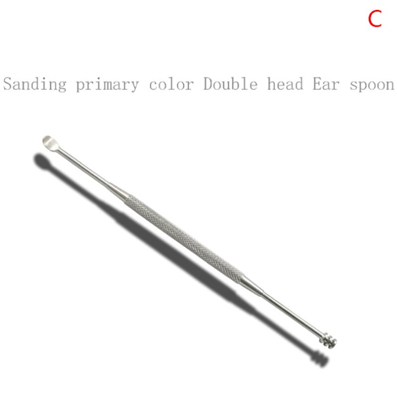 1Pc Double-Ended Rvs Spiraal Oor Pick Lepel Oor Wax Verwijderen Cleaner Oor Tool Multi-Functie draagbare: C