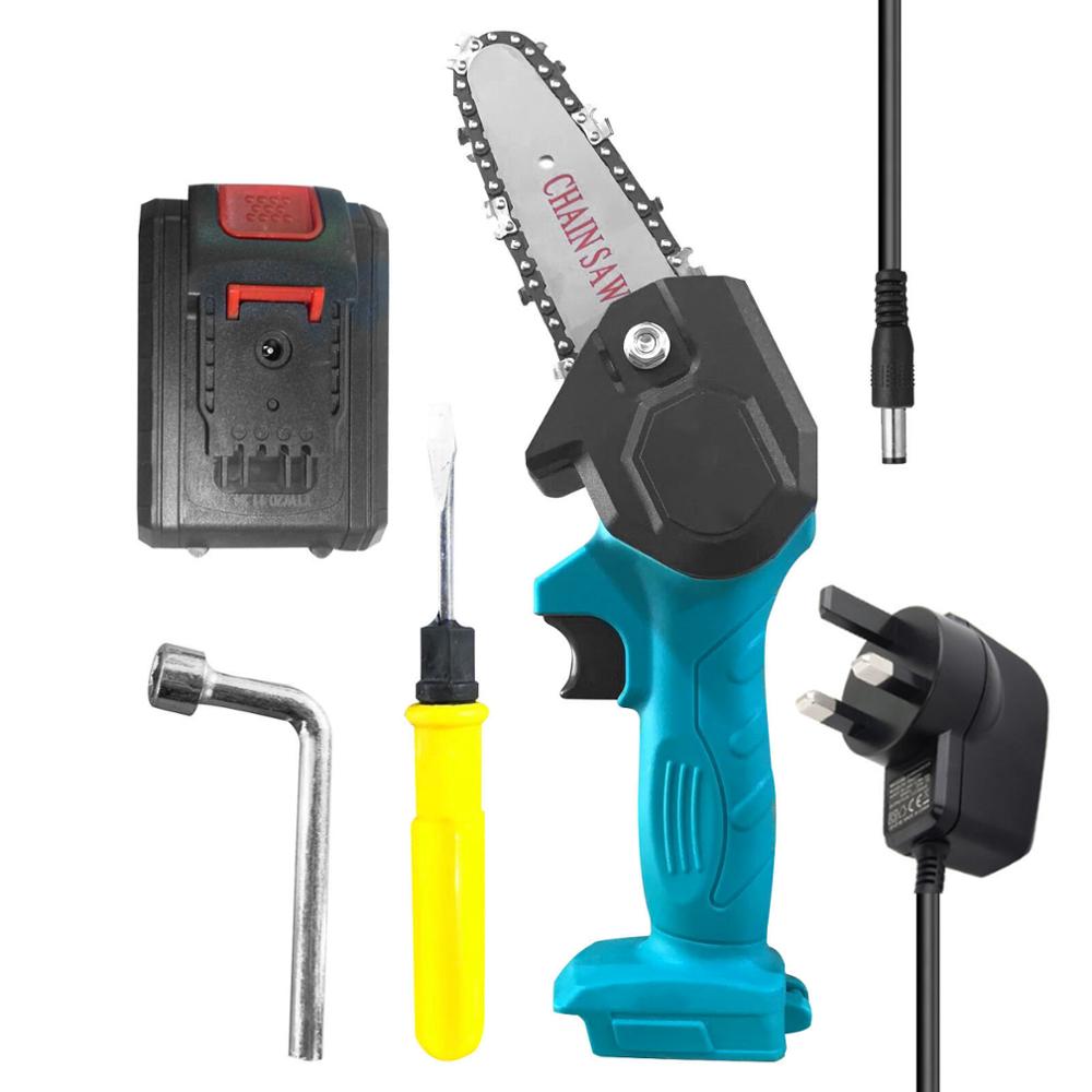 Electric Pruning Saw Small Wood Spliting Chainsaw One-handed Woodworking Tool 1or 2 Lithium Battery for Garden Orchard Logging: 1 Battery UK