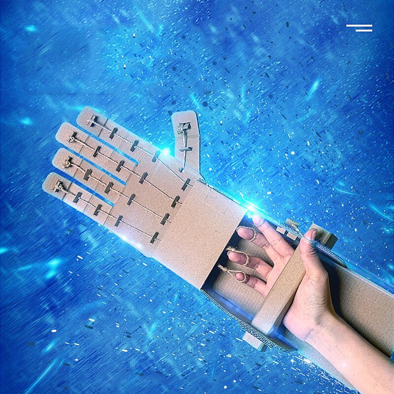 1Set DIY Doodle toy corrugated mechanical robot hand machine Arm Paper model puzzle block Paper education Kids Children toys YJN