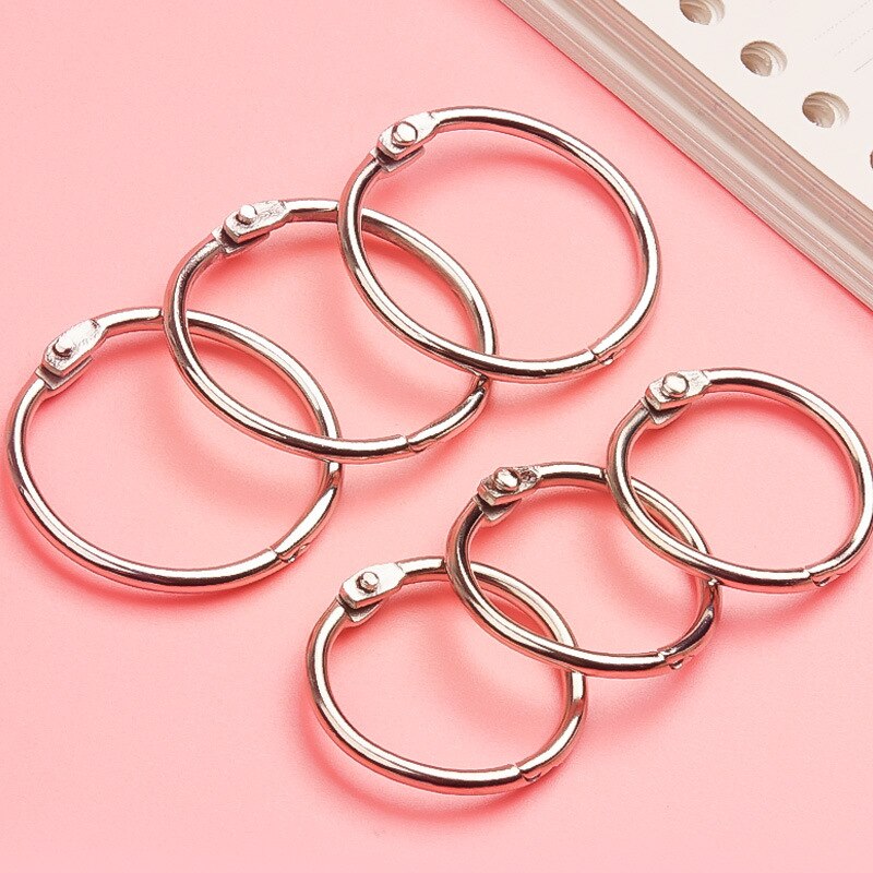 Metal 2/3/5/10Pcs Metal Ring Binder 15 - 80mm DIY Albums Loose-leaf Book Hoops Opening Office Binding Supplie Photo Album