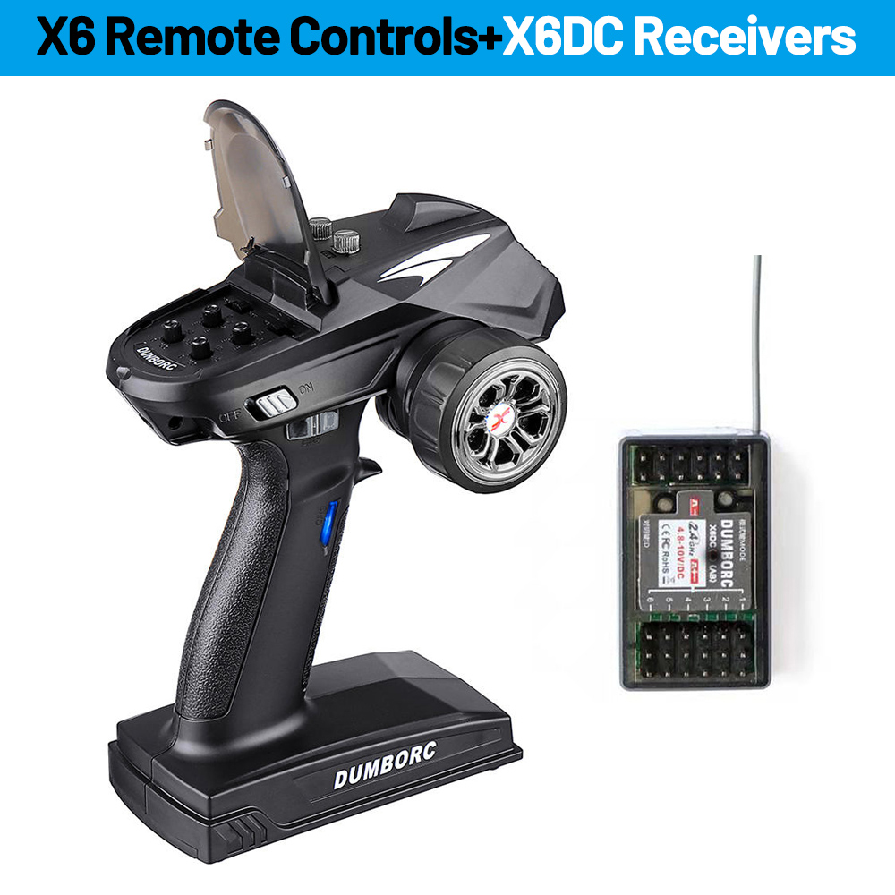 DumboRC X6 2.4G 6CH émetteur télécommande avec X6F/X6FG/X6DC/X6DCG gyroscope récepteur cc pour RC voiture réservoir bateau MN modèle ZD Racing: Bourgogne