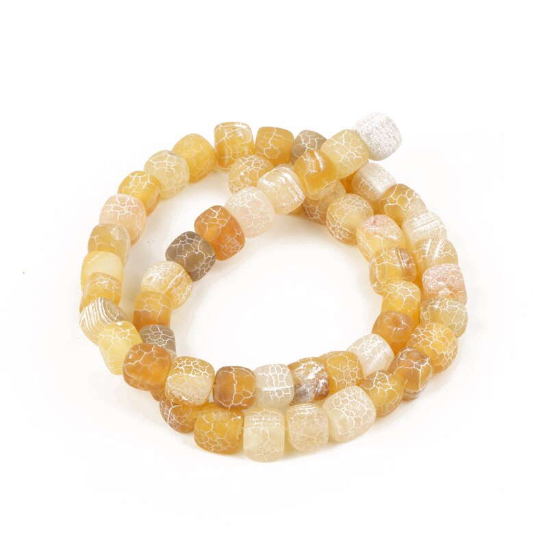 16 Colors Natural Stone Square Dragon Veins Agates Beads Loose Beads 8mm 50pcs Needlework DIY Necklace Bracelet: ZFX-FH006