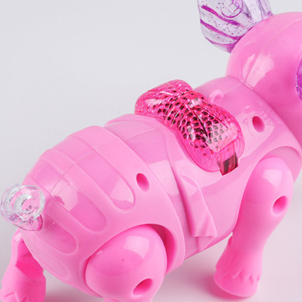 Elektrisk gående sang musikalsk lys gris legetøj med snor interaktiv børn legetøj elektronik robot børn fødselsdag