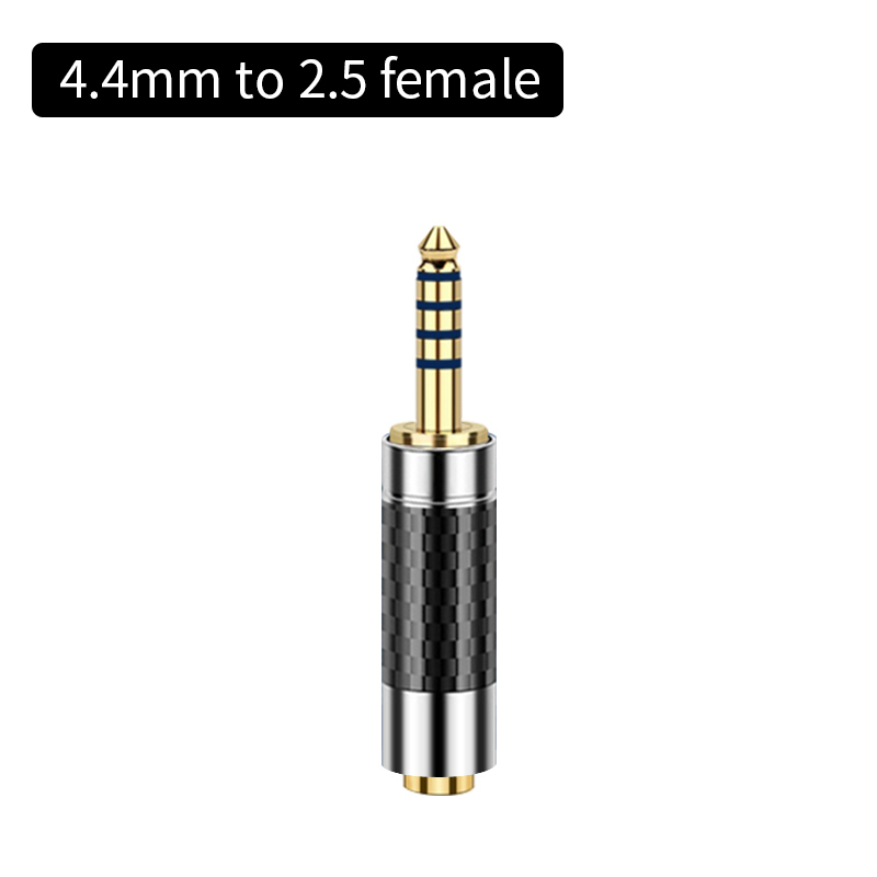 Vergulde hoofdtelefoonaansluiting 2,5 mm 3,5 mm 4,4 mm conversie Audio-adapter Stereo stekker Koolstofvezel audioconnector: WIT