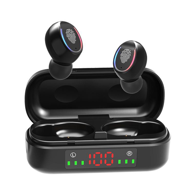 Echte draadloze oordopjes, bluetooth-koptelefoon met touchbediening en draadloze oplaadcassette, ipx 7- waterdichte stereo-oordopjes voor sport.