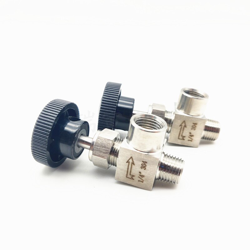 Needle valve Adjustable Right angle 1/4" 3/8"1/2"male to female thread SUS304 Flow Control shut off crane needle valve
