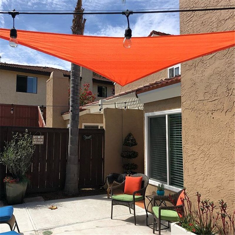 3/4/5/6m Heavy Shade Sail Sun Canopy Cover Outdoor trilateral Garden Yard Awnings Waterproof Car Sunshade Cloth Summer: Orange6x6x6m