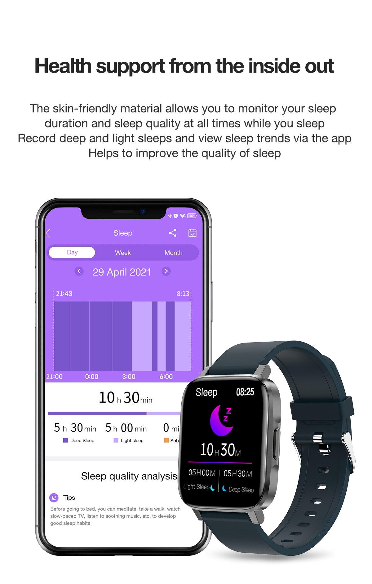 Reloj inteligente F60 para hombre y mujer, accesorio de pulsera resistente al agua IP68 con pantalla táctil de 1,7 pulgadas, control del ritmo cardíaco y la temperatura corporal, VS Y20 P8 W46 D20