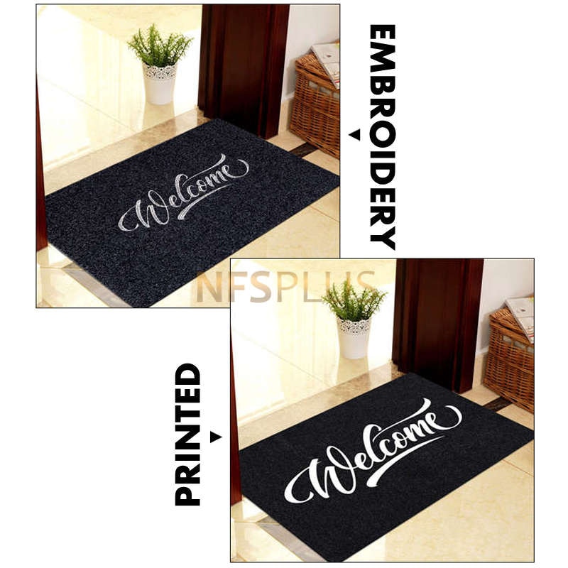 Hem dekorativ ytterdörr matta entré dörrmatta 40 x 60cm polyester svart brun tpr gummi halkfri golvmatta matta välkomstmattor