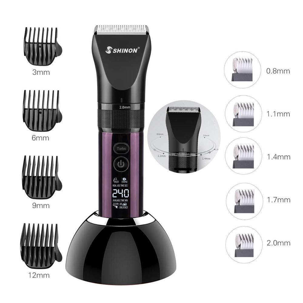 Elektrische Haar Haarschneidemaschine LED-anzeige Professionelle 3 Modi Dual Ladung Methode Haar Cutter Maschine Männer Haar Trimmer + Ladung Basis