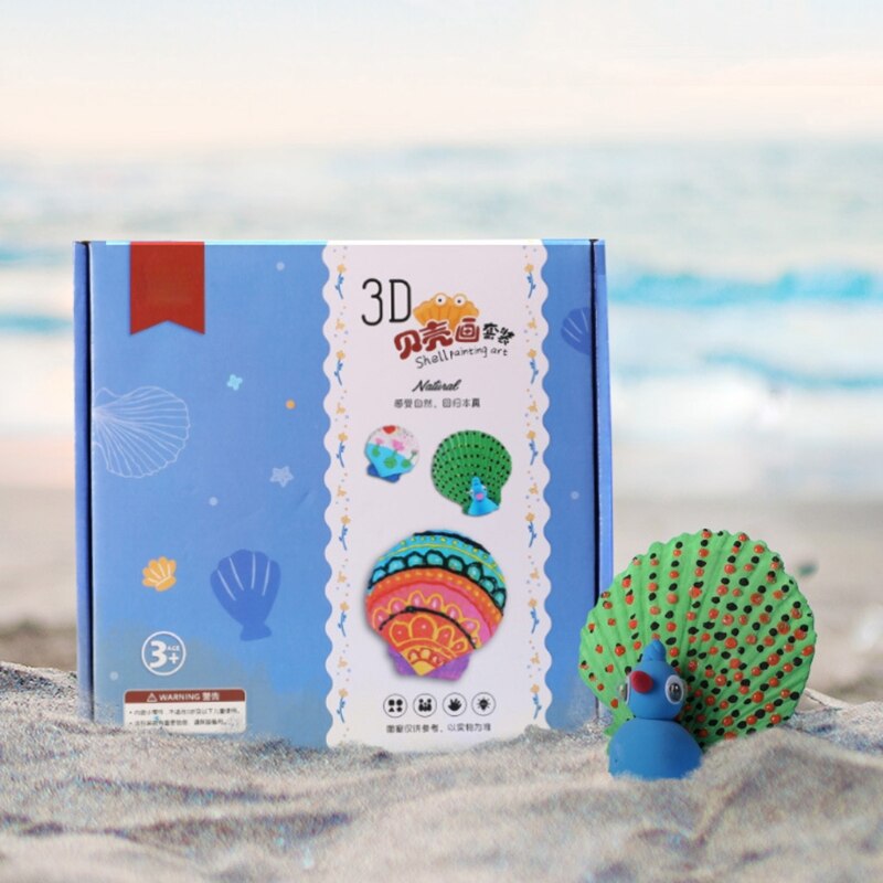 1PC DIY Handcrafts Hand Painting Set for Toddlers Arts and Crafts Toys Educational Preschool Shell Painting Kit H3CD: Default Title