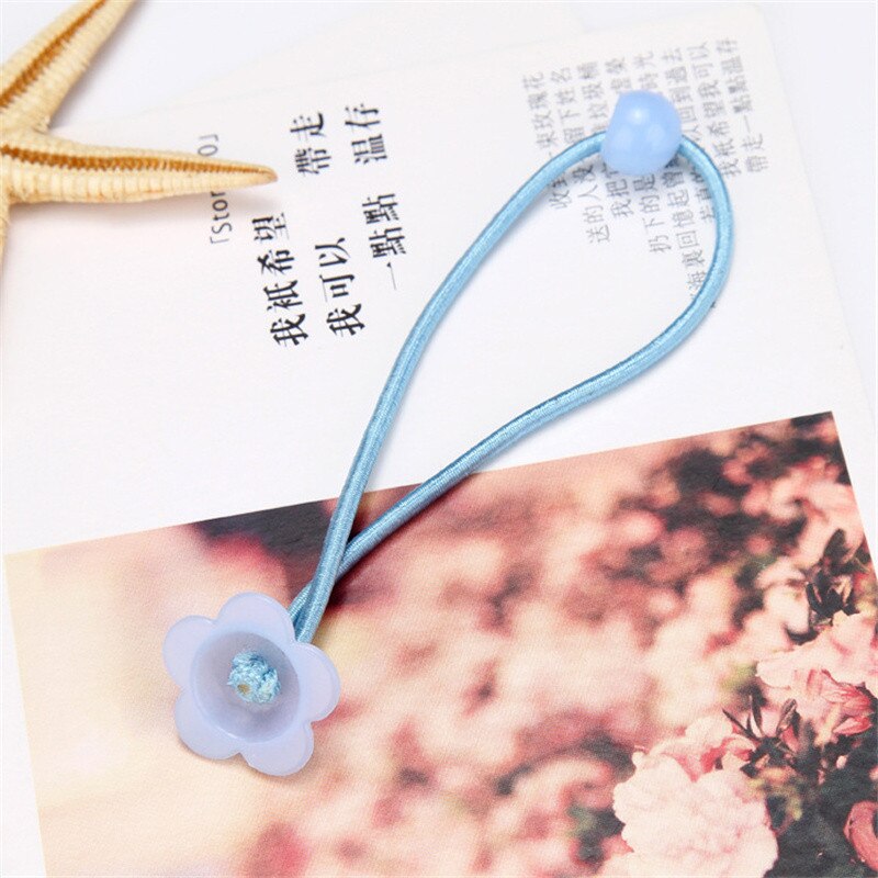 30 stuks elastische haarbanden voor meisjes, diy bloemenhaarband, touwring, lintversieringen, paardenstaarthouder, haaraccessoires: Blauw