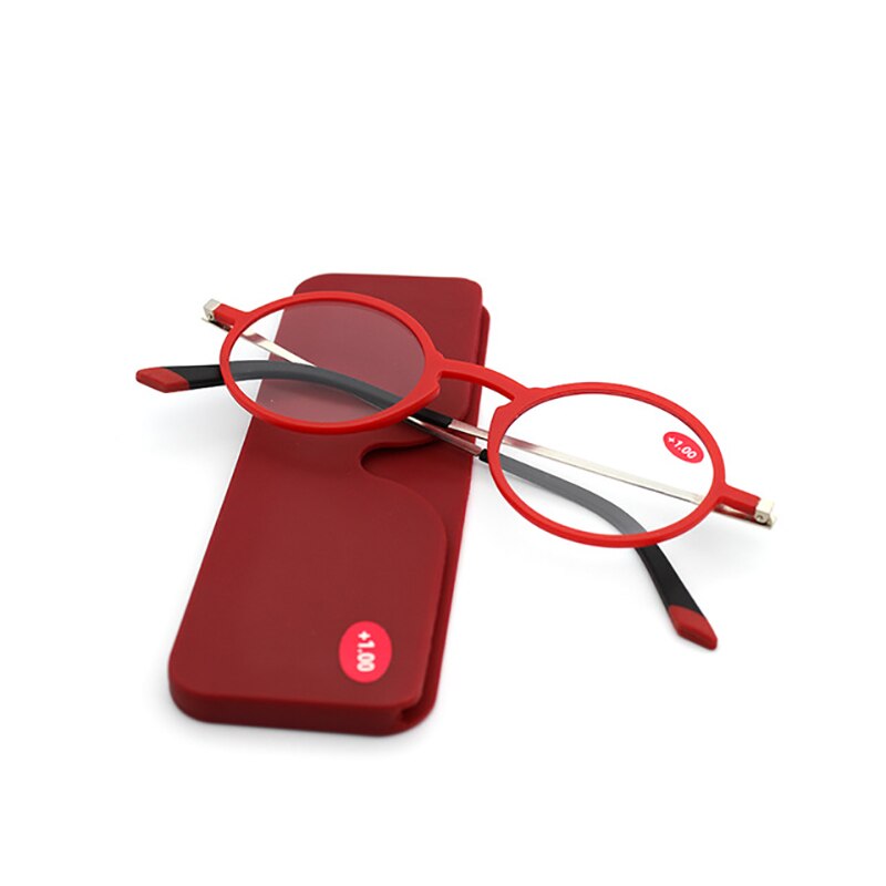 Kann Blume Rechteckigen TR90 Lesebrille Dünne Brille Gläser Rahmen Männer Blau Licht Runde Brille Frauen Mit Fall + 2: Red / +300