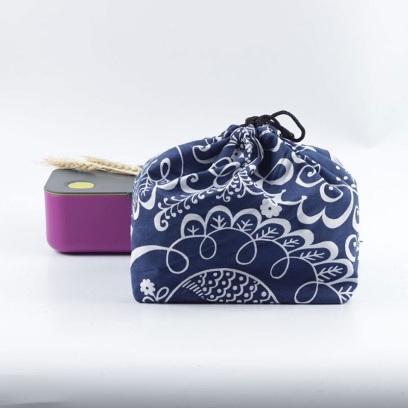 Lunchbox Tas Trekkoord Lunch Bag Bento Tote Pouch Draagbare Kinderen Opbergdoos Japanse Reizen Servies Opbergtas