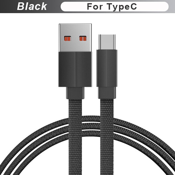 FBYEG Micro USB Kabel 20 CM/1 M/2 M/3 M Snelle Opladen Data Sync Platte USB Opladen Voor iPhone X XS MAX XR 8 7 6s Plus 5: Type C Black / 3m