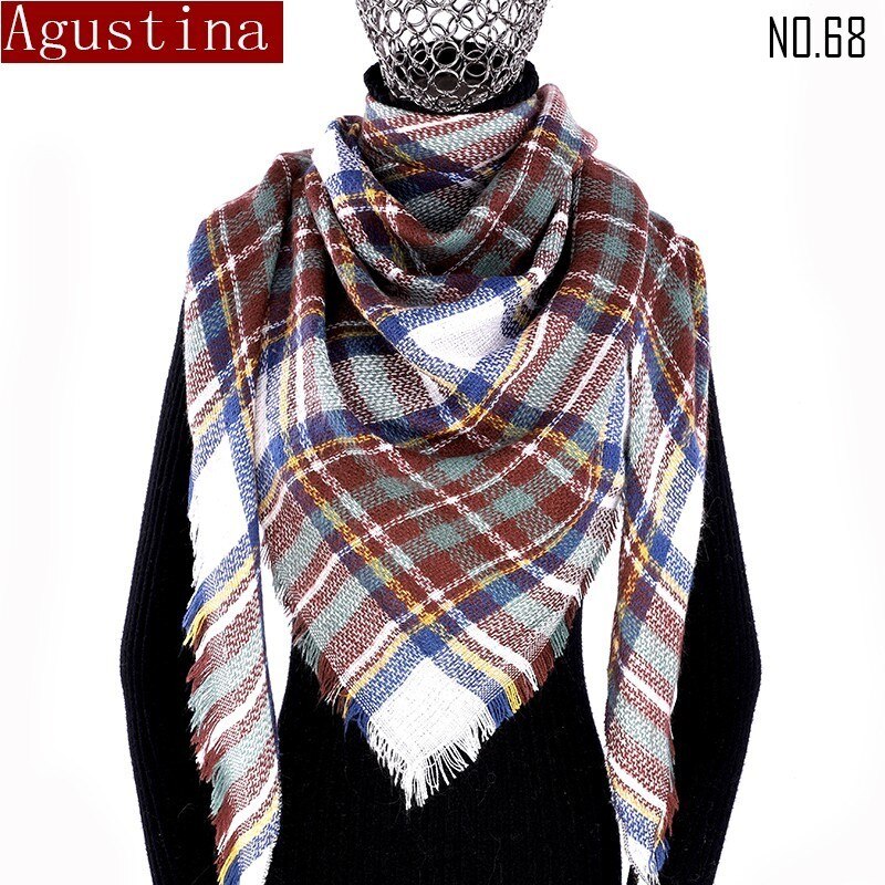 Vrouwen Plaid Sjaal Winter Kasjmier Tartans Sjaal Poncho Driehoek Sjaals Luxe Capes Pashmina Dames Sjaals Womens Shaws