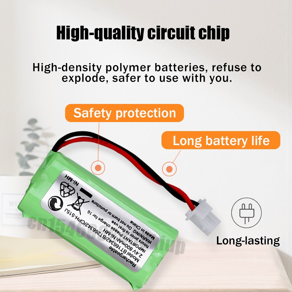 2.4V 800mAh BT-166342 AAA Ni-MH Rechargeable Battery For Cordless Phone Batteries BT166342 166342 BT-266342 BT183342 BT283342