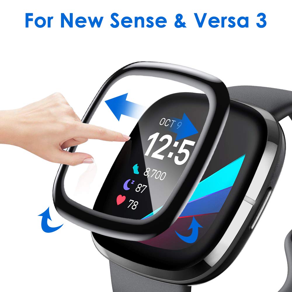 20D miękka folia ochronna do Fitbit Versa 2 3 Sense lite inteligentny zegarek zakrzywiony ekran pełnoekranowy akcesoria ochronne (nie szkło)