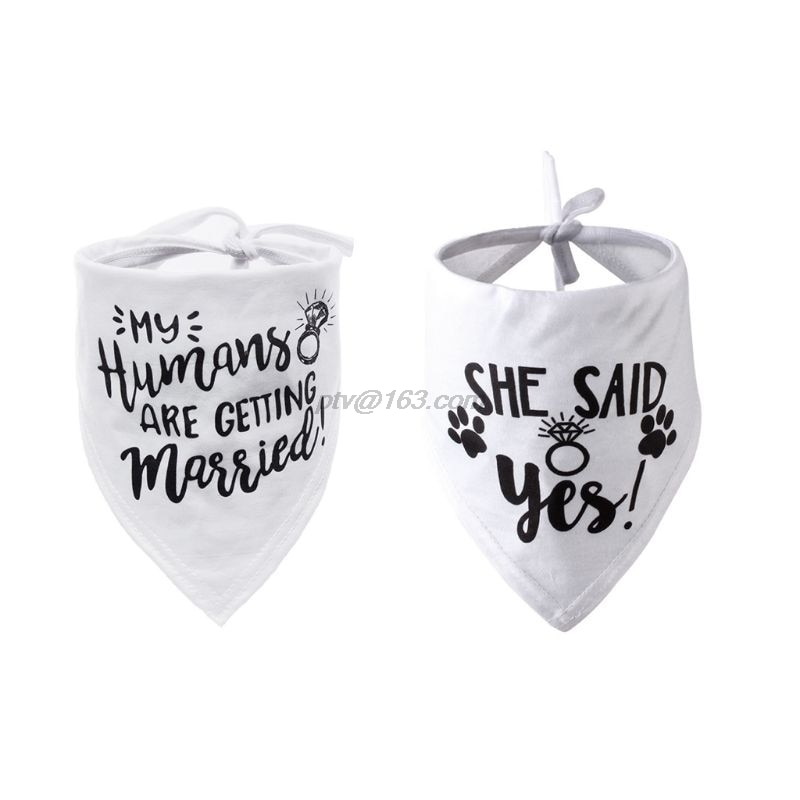 Hund Hochzeit Bandana Mein Menschen sind Immer Verheiratet Sagte sie Ja Haustier Dreieck Lätzchen Schal Halstuch Engagement Announcemet: C