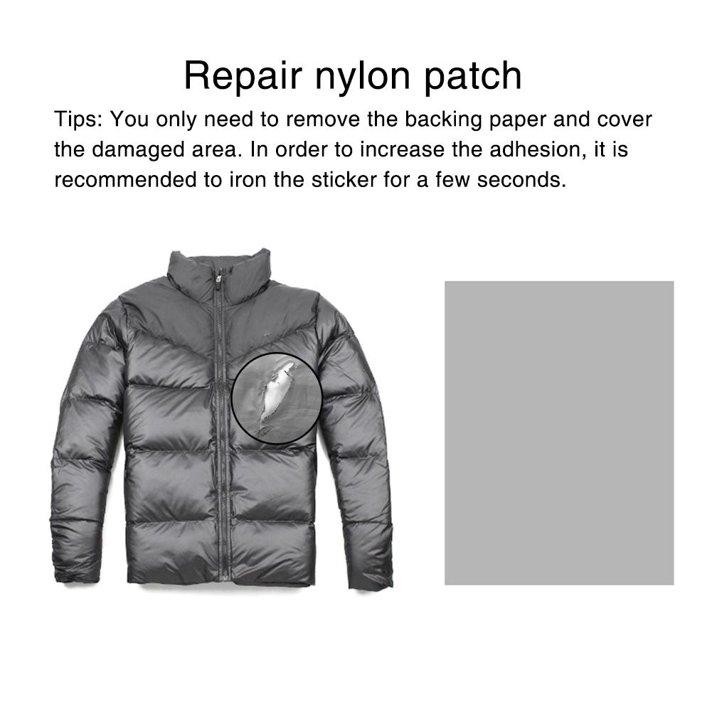 Autocollant de réparation auto-adhésif imperméable Patch de réparation en tissu Nylon pour veste vers le bas, tentes, sac à dos, matelas à Air en caoutchouc