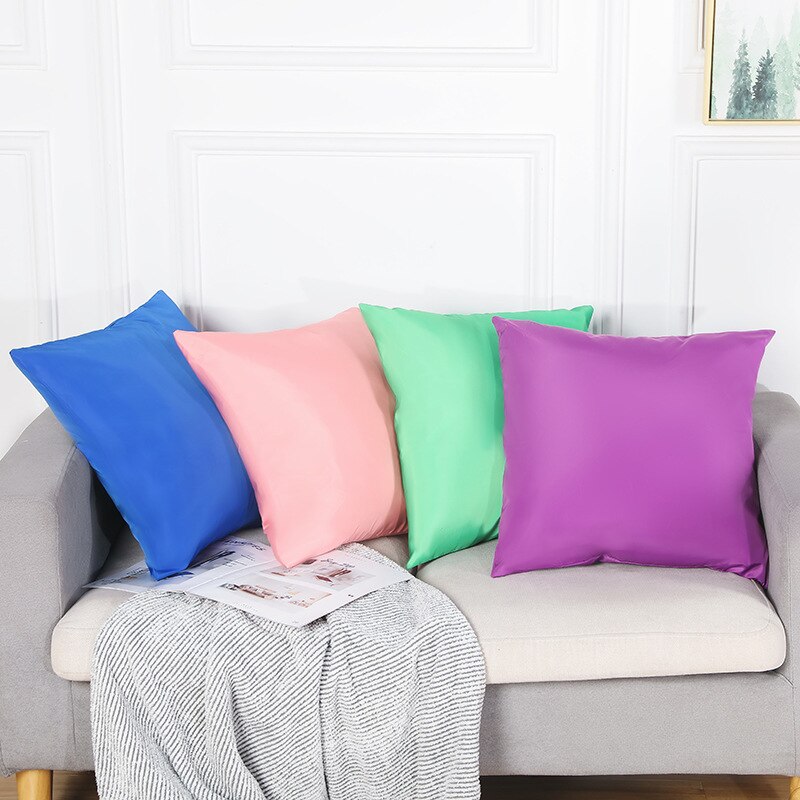 Funda de cojín de Color liso, funda de almohada impermeable para sofá, decoración del hogar, 45x45CM