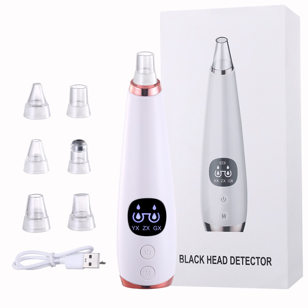 Black Head Remover Blackhead Vacuum Visible Facial Pore Cleaner Microscope Blackhead Suction Rechargeable Acne Pimple Remove: Gold