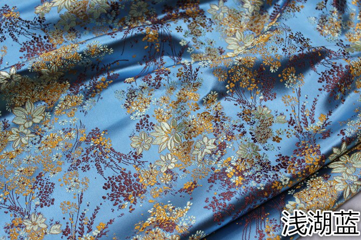 Breed 29 "Chinese Cheongsam Pop Jurk Mongoolse Gown Stof Film Tv Satijn Materiaal Decoratie Diy Jacquard Brocade Doek: Light sea blue