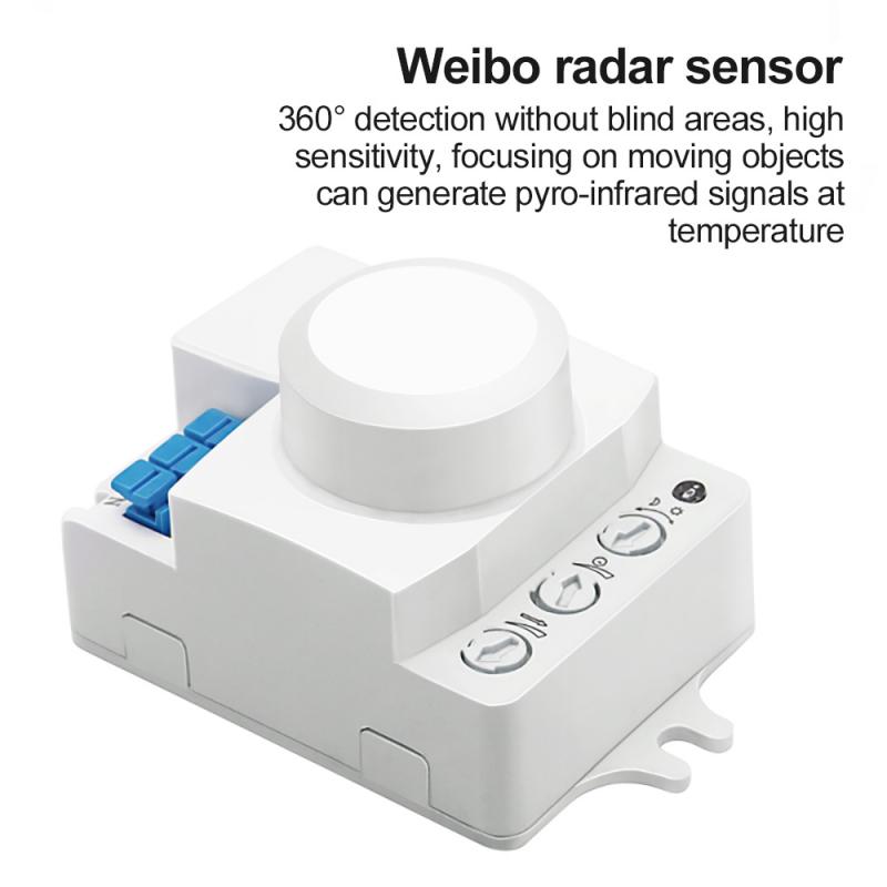 5.8G Microwave Light Control Sensor Switch Sensory Switch Dimming Sensitivity Adjustment Delay Motion Detection Light Controller
