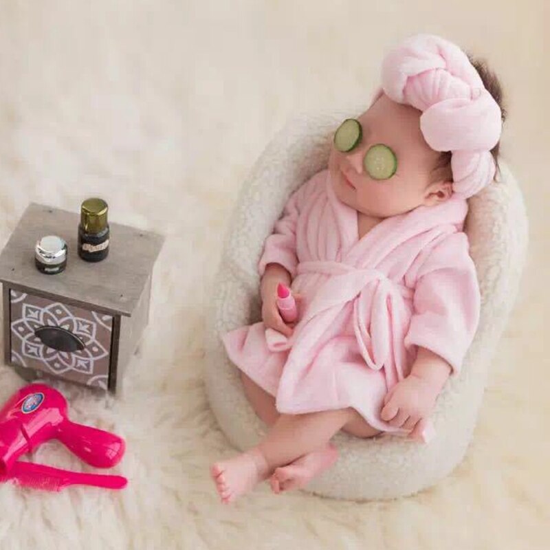 Badekåber wrap nyfødt fotografering rekvisitter baby foto shoot tilbehør baby nattøj i 0-6 måneder 19qf