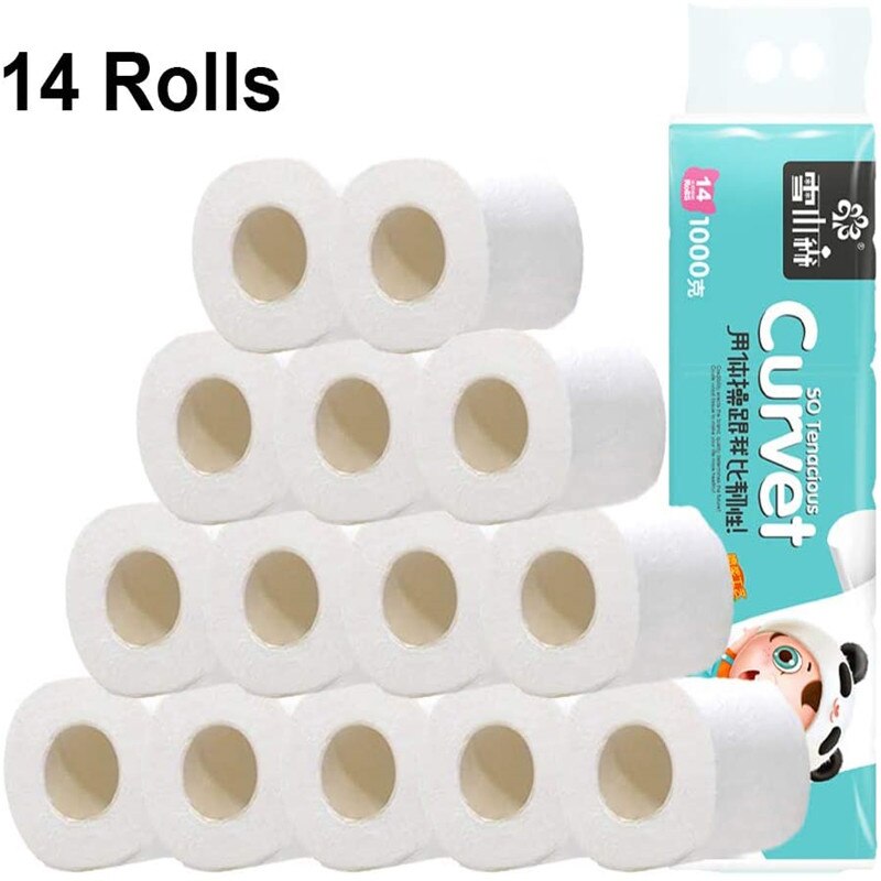 4 lags 14 ruller papirhåndklæder blødt toiletpapir husholdningspapir rulle silkepapir rulle papir sikkerhed til badeværelse køkken