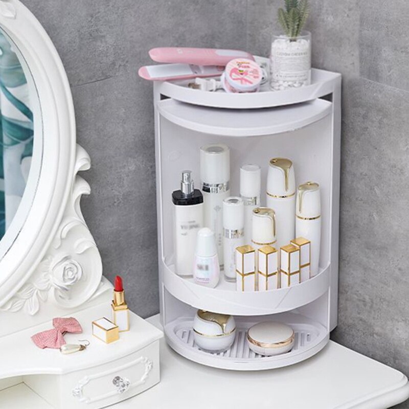 Bathroom 360 Degree Rotating Triangle Shelf Kitchen Toilet Shelf Corner Shelf Bathroom Storage Rack Cabinet Multi Layer Storag