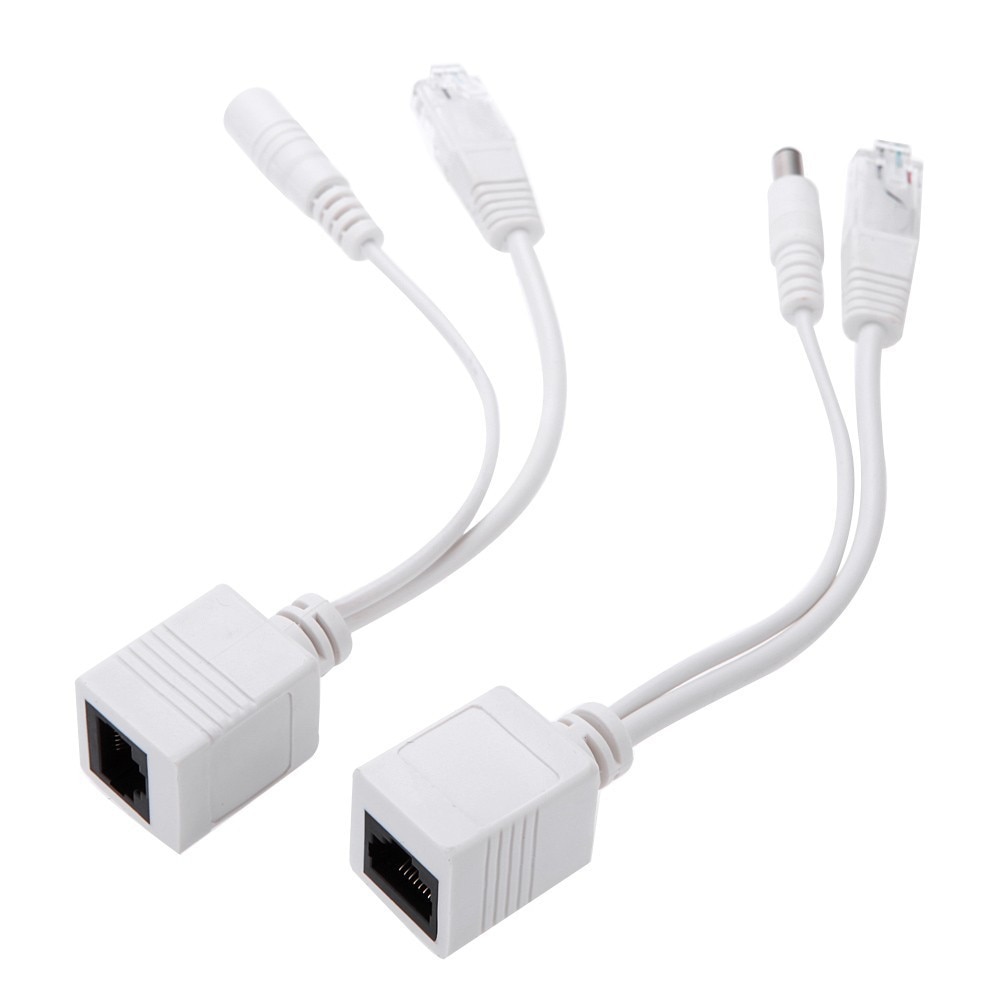 40pcs(20 pair) POE cable white/black POE splitter Power Over Ethernet Passive PoE Injector Splitter Adapter Cable Kit