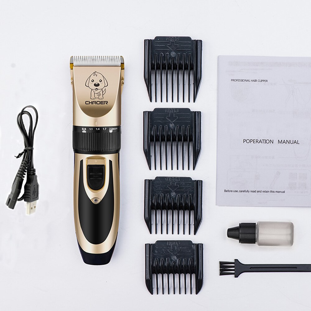 USB Charger Dog Hair Trimmer Pet Trimmer Haircut Machine Rechargeable Low-Noise Clipper Kit Pet Hair Remover Grooming Cutter