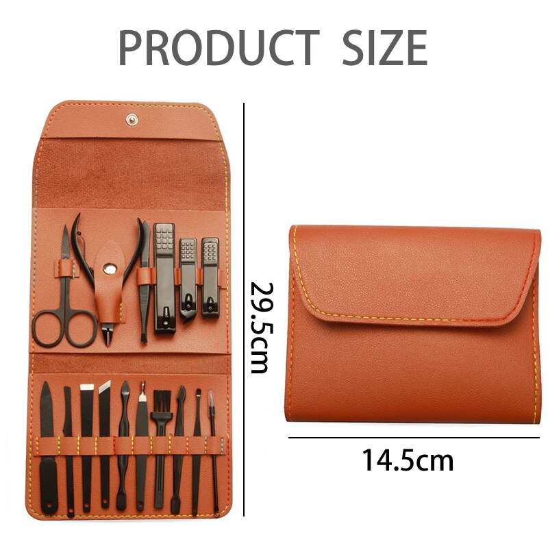 Ensemble de ciseaux de pédicure professionnels, coupe-ongles en acier inoxydable, crochet d'aigle, manucure Portable, ensemble d'outils de coupe-ongles, 4/12/16 pièces