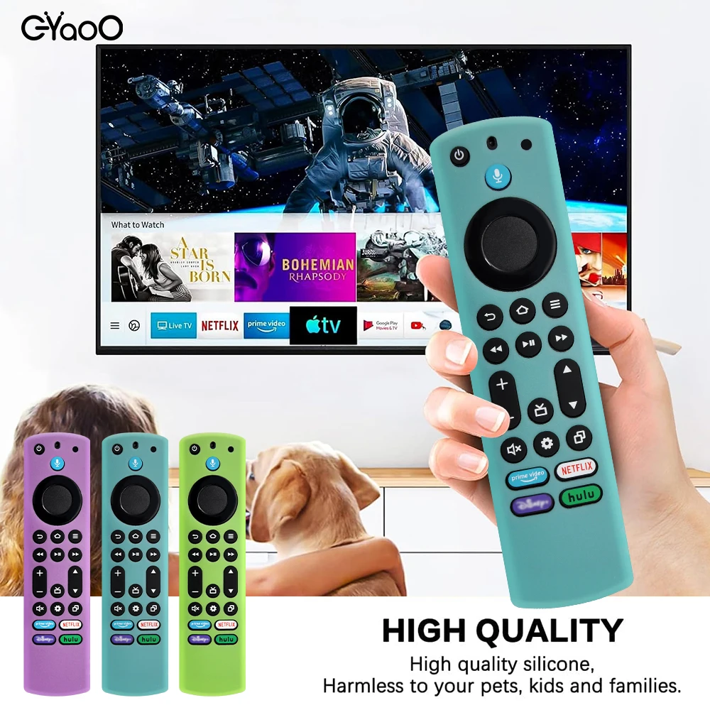 Silikonowa osłona pilota do Fire TV Stick 4K Max 2. generacji Fire TV Omni Series Remote ze smyczą świecącą w ciemności