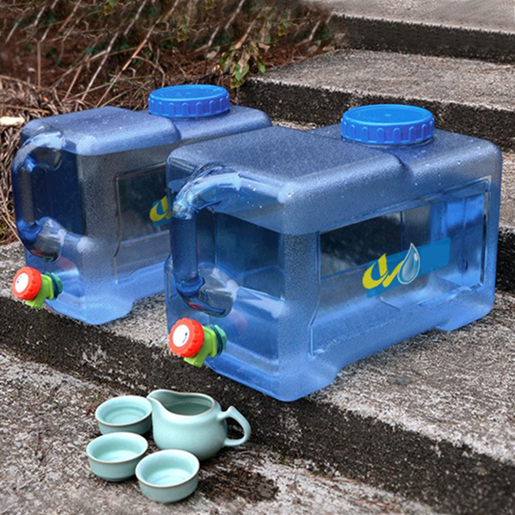25L Square Car Bucket Thickened With Faucet Self-Driving Car Portable Bucket Outdoor Camping Water Carrier Storage Container