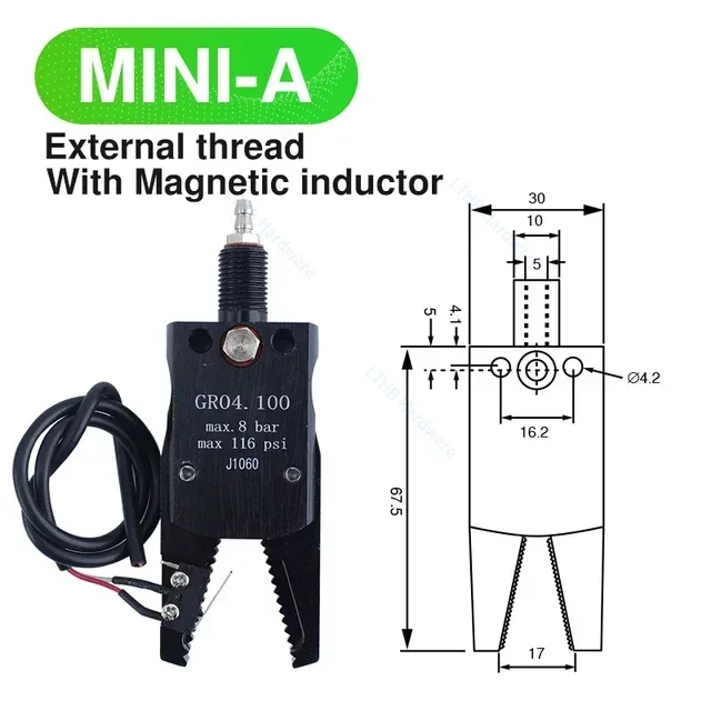 Mini A Greifer Serie Pneumatische Manipulator Vorrichtung Magnetische Induktion Rutschfeste Abdeckung Spritzguss Manipulator Zubehör: Schwarz