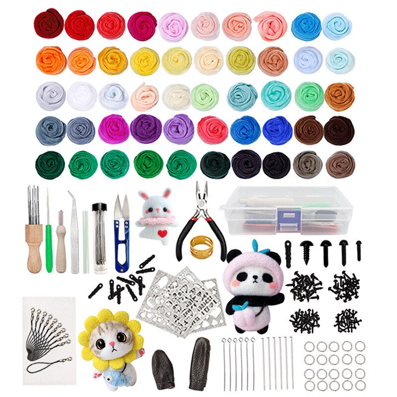 40/25/10 Colors Set Needle Felting Kit Wool Roving Needle Felting Starter Kit Wool Felt Tools with Felting Tool