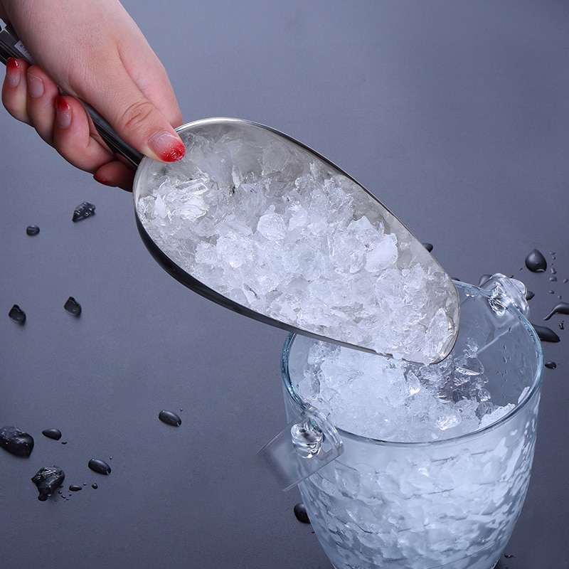 Boule à glace en alliage d'aluminium, 1080ML, pour grains de glace, grains de café, cuillères, grattoir à glace, outil de rangement de cuisine, cuillère à café