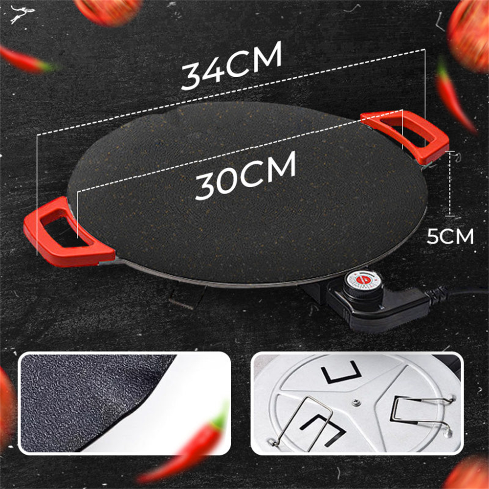 30 Cm Non-stick Elektrische Indoor Grill Pan Huishoudelijke Ronde Bbq Bakplaat Koreaanse Grill Pan Rookloze Non-stick Grill 700W: Clear