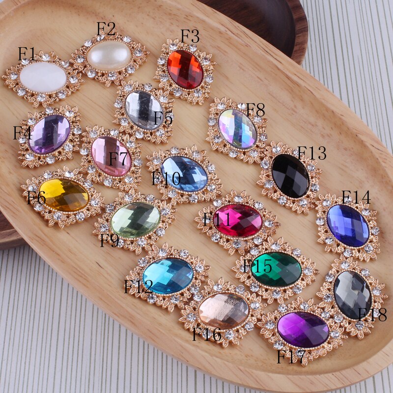 120 stuks/partij 18 kleuren bling paardenoog decoratieve platte kristalknopen voor haaraccessoires metalen strass-knopen voor knutselwerkjes